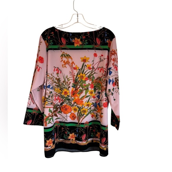 Linea by Louis Dell'Olio Multicolor Floral Blouse Size 20W Casual - Picture 4 of 10